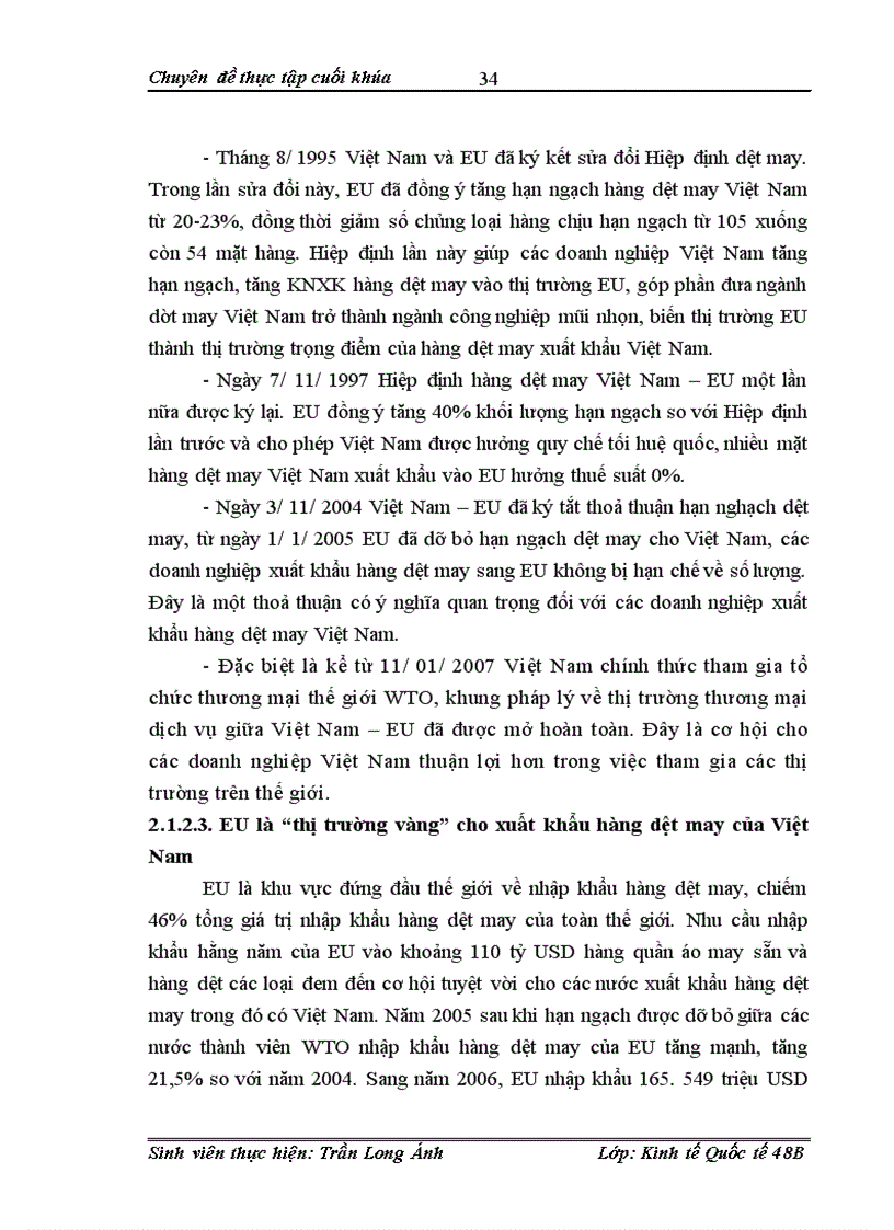 image for page Hoạt động xuất khẩu hàng dệt may Việt Nam sang thị trường EU