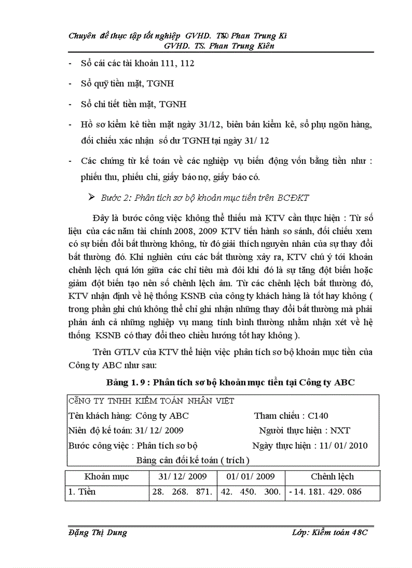 image for page Kiểm toán khoản mục tiền trong quy trình kiểm toán báo cáo tài chính do Công ty TNHH Kiểm toán Nhân Việt (VPA) thực hiện