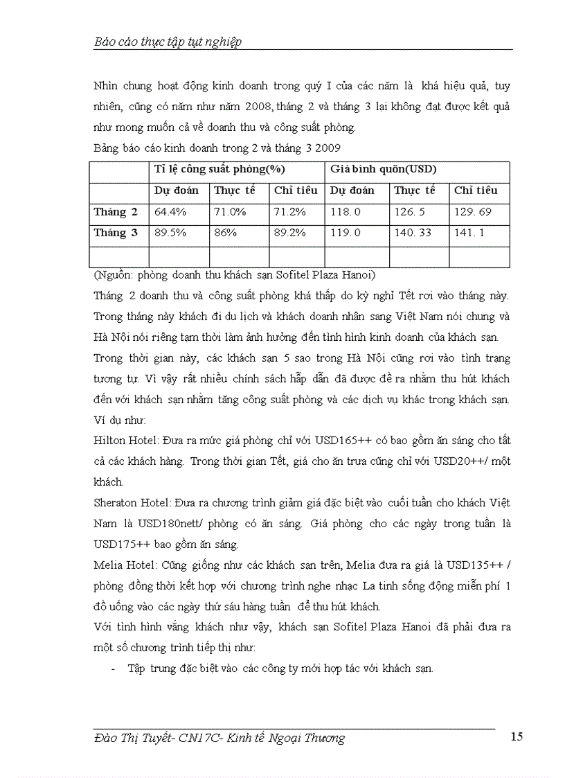 image for page Thực trạng kinh doanh ở khách sạn Sofitel Plaza Hanoi