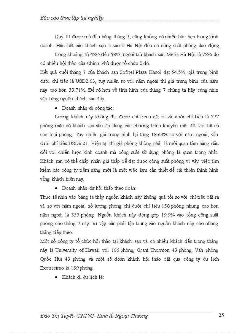 image for page Thực trạng kinh doanh ở khách sạn Sofitel Plaza Hanoi