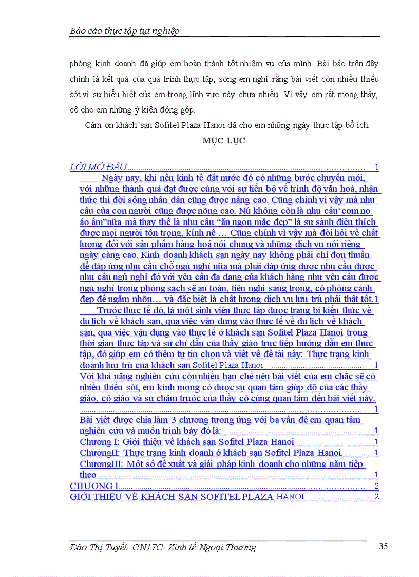 image for page Thực trạng kinh doanh ở khách sạn Sofitel Plaza Hanoi