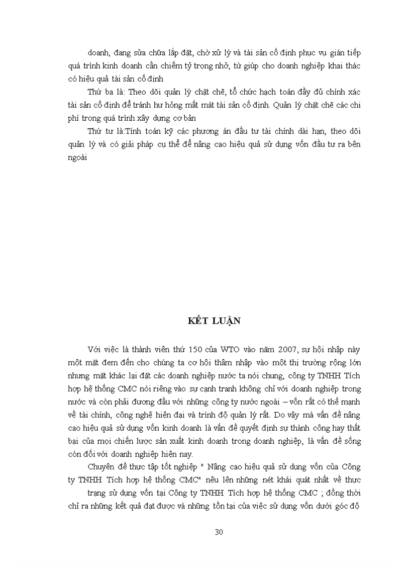 image for page Nâng cao hiệu quả sử dụng vốn của Công ty TNHH Tích hợp hệ thống CMC