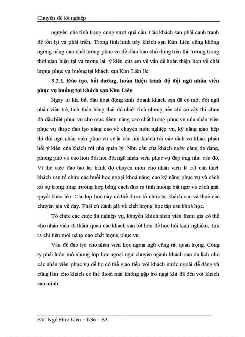 image for page Thực trạng chất lượng phục vụ buồng trong kinh doanh khách sạn Kim Liên