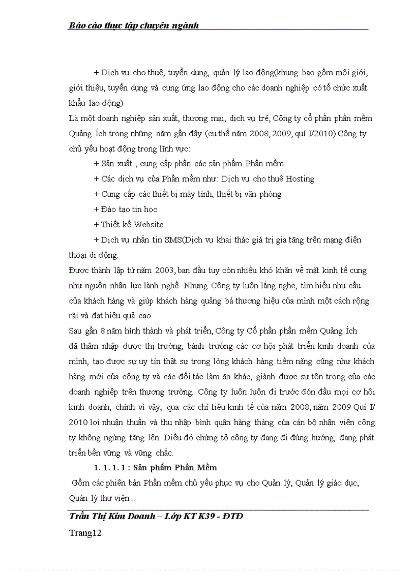 image for page Kế toán thành phẩm và xác định kết quả tiêu thụ tại Công ty cổ phần phần mềm Quảng Ích