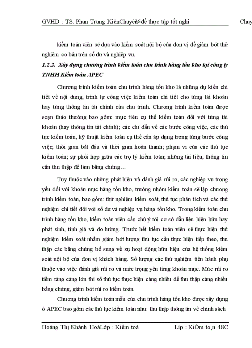 image for page Kiểm toán chu trình hàng tồn kho trong qui trình kiểm toán BCTC do công ty TNHH Kiểm toán APEC thực hiện.