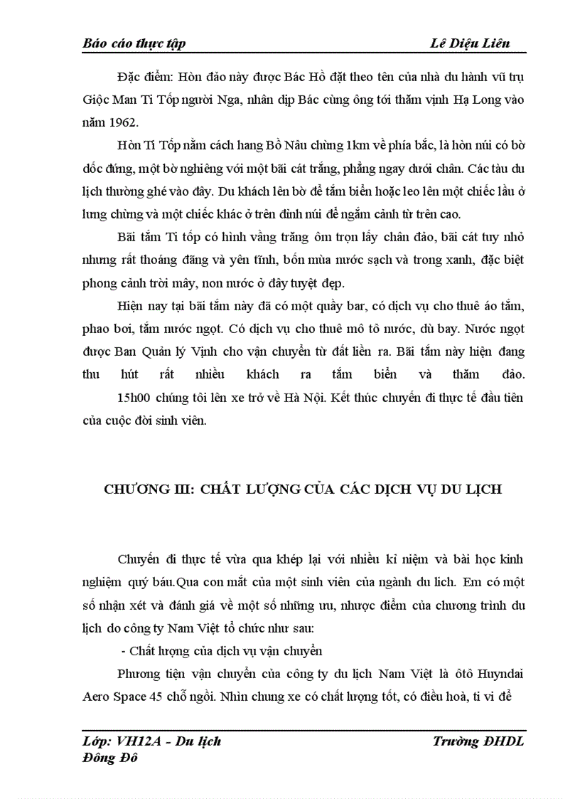 image for page Chất lượng của các dịch vụ du lịch