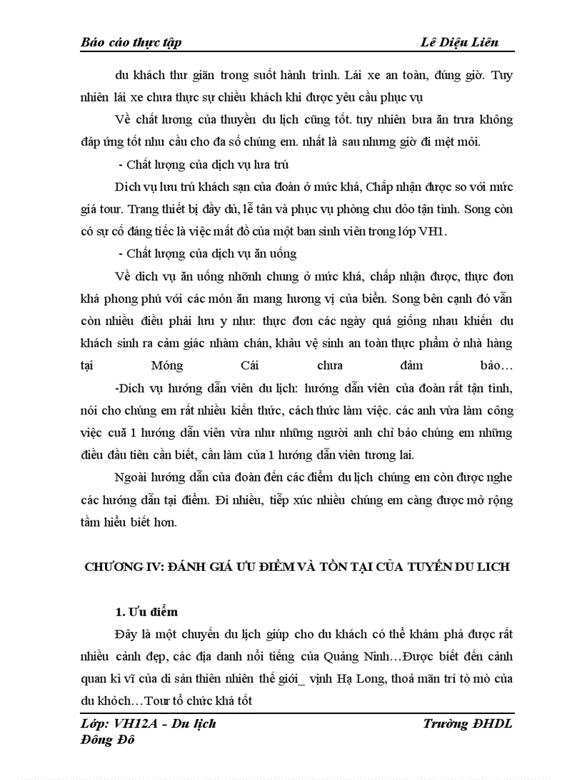 image for page Chất lượng của các dịch vụ du lịch