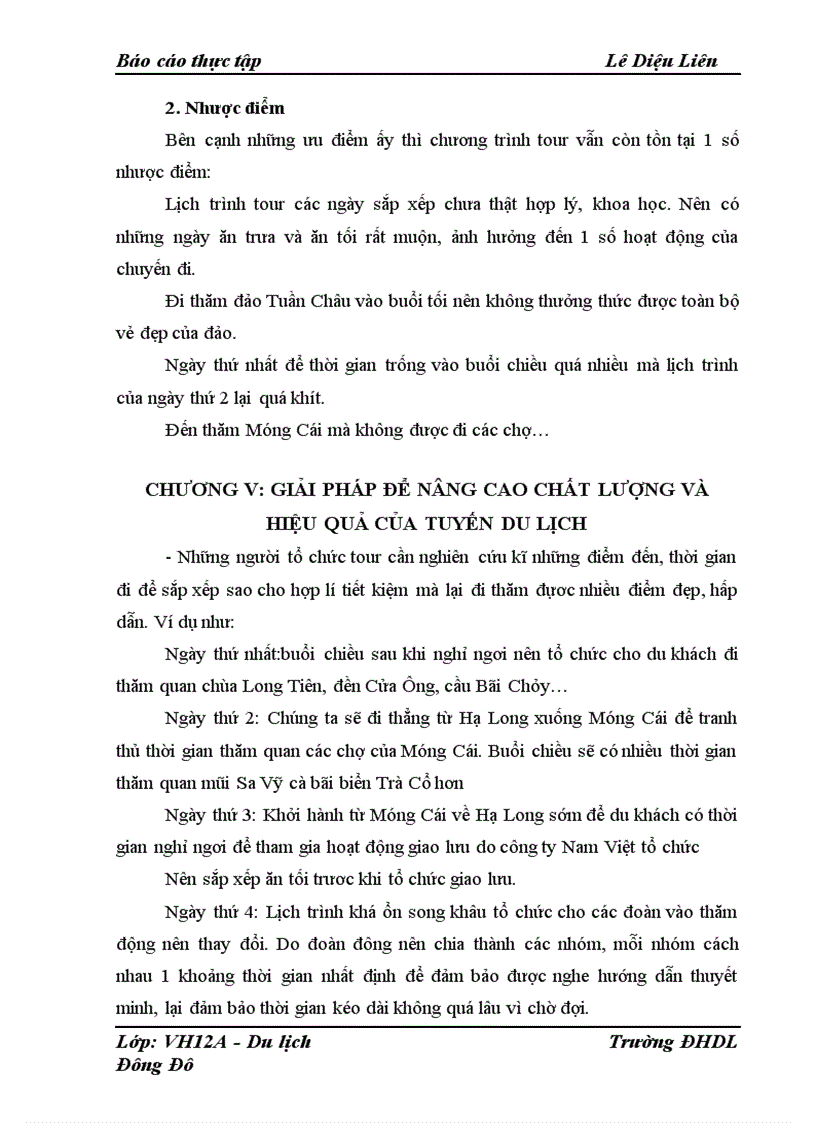 image for page Chất lượng của các dịch vụ du lịch