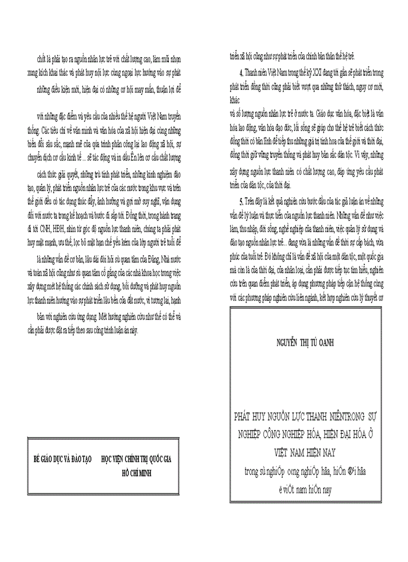 image for page Phát huy nguồn lực thanh niên trong sự nghiệp CNH, HĐH ở Việt Nam hiện nay