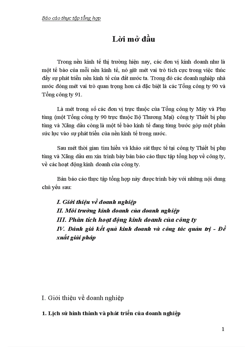 image for page Phân tích hoạt động kinh doanh của công ty Máy và Phụ tùng