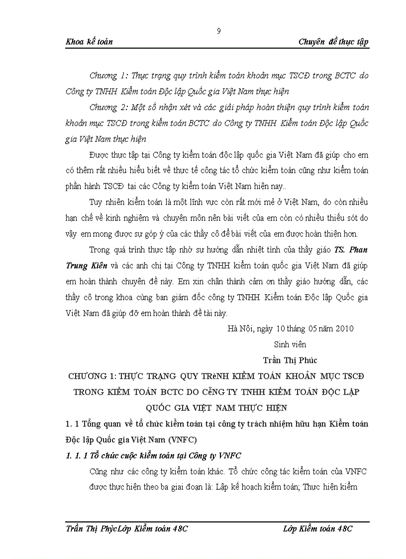 image for page Quy trình Kiểm toán khoản mục TSCĐ trong kiểm toán BCTC do công ty TNHH Kiểm toán Độc lập Quốc gia Việt Nam thực hiện