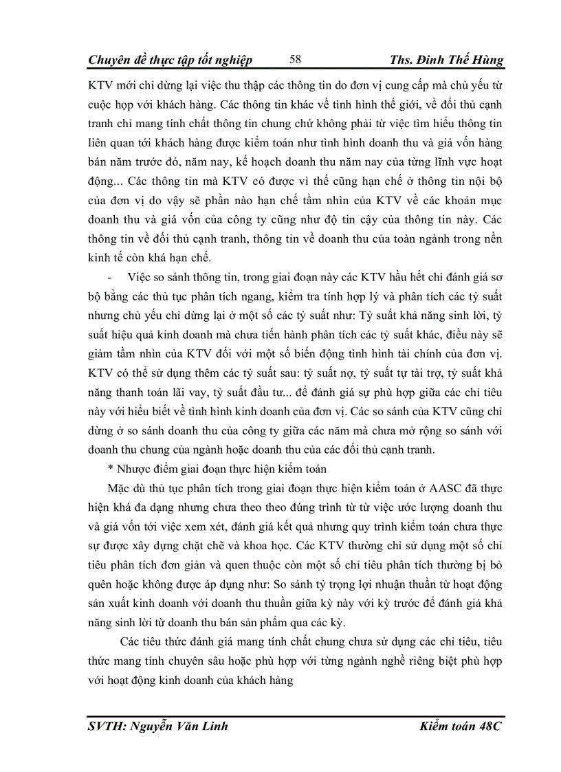 image for page Hoàn thiện thủ tục phân tích trong kiểm toán khoản mục doanh thu và giá vốn hàng bán trong kiểm toán báo cáo tài chính do công ty TNHH Dịch vụ Tư vấn Tài chính Kế toán và Kiểm toán AASC thực hiện