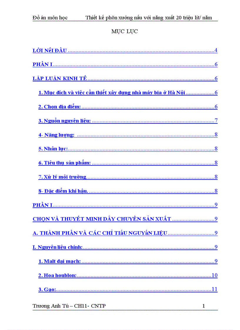 image for page Môn học Thiết kế phân xưởng nấu với năng xuất 20 triệu lít/ năm