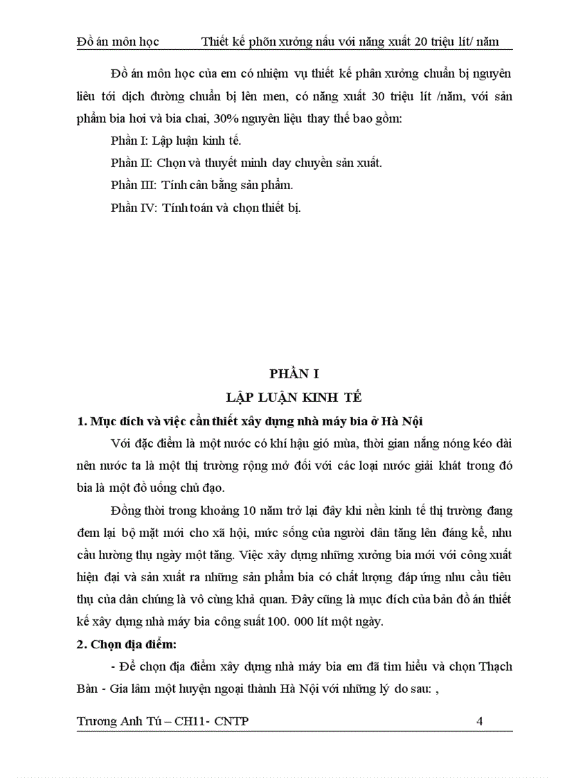 image for page Môn học Thiết kế phân xưởng nấu với năng xuất 20 triệu lít/ năm