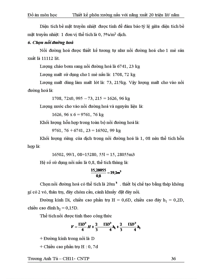 image for page Môn học Thiết kế phân xưởng nấu với năng xuất 20 triệu lít/ năm