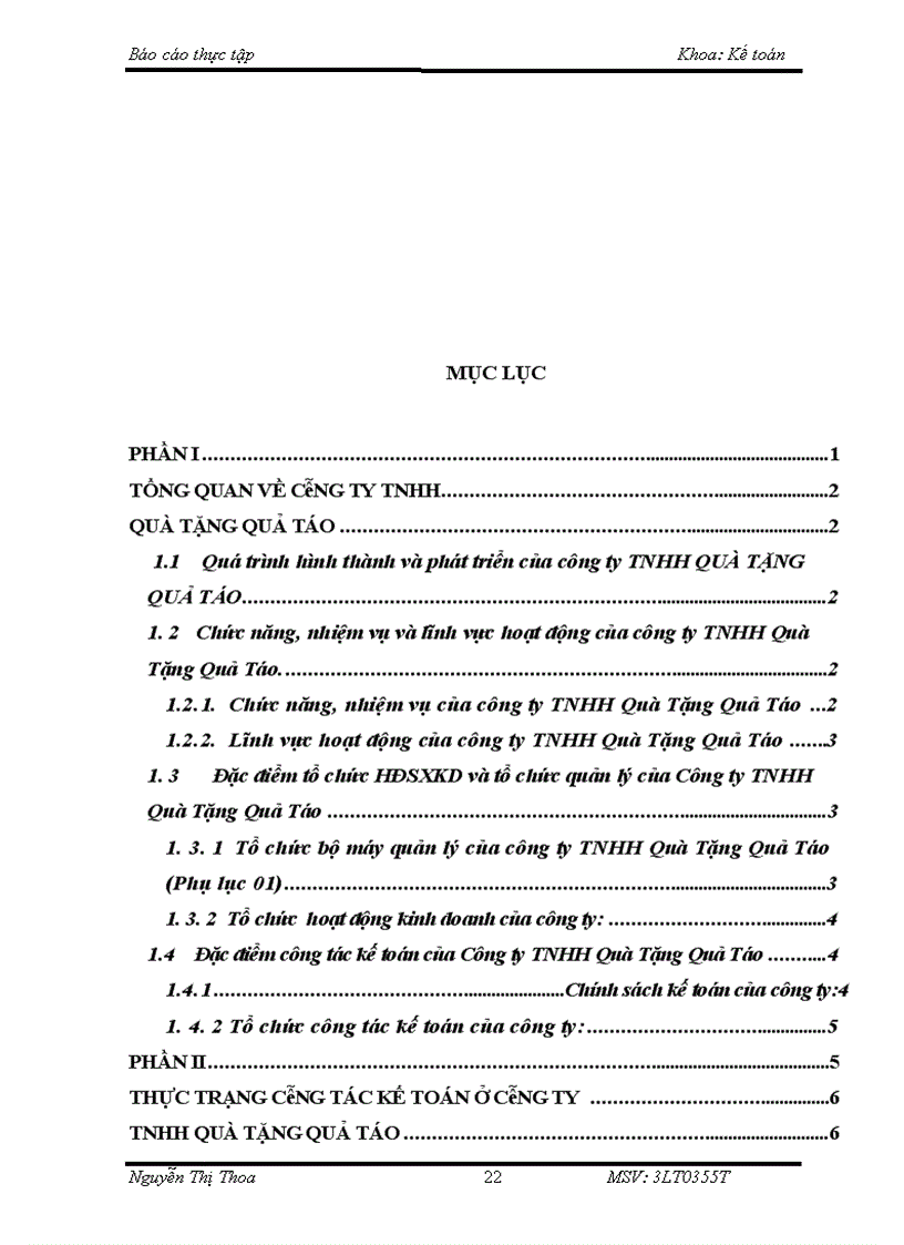 image for page Tổ chức bộ máy kế toán, tổ chức công tác kế toán tại công ty TNHH Quà Tặng Quả Táo