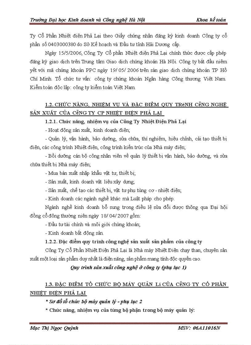 image for page Thực tế công tác kế toán tại Công Ty CP Nhiệt Điện Phả Lại