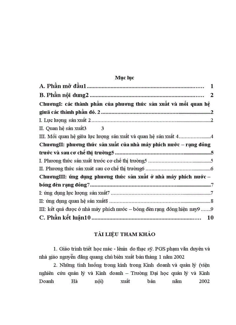 image for page Phương thức sản xuất của nhà máy phích nước- bang đèn rạng đông trước và sau cơ chế thị trường