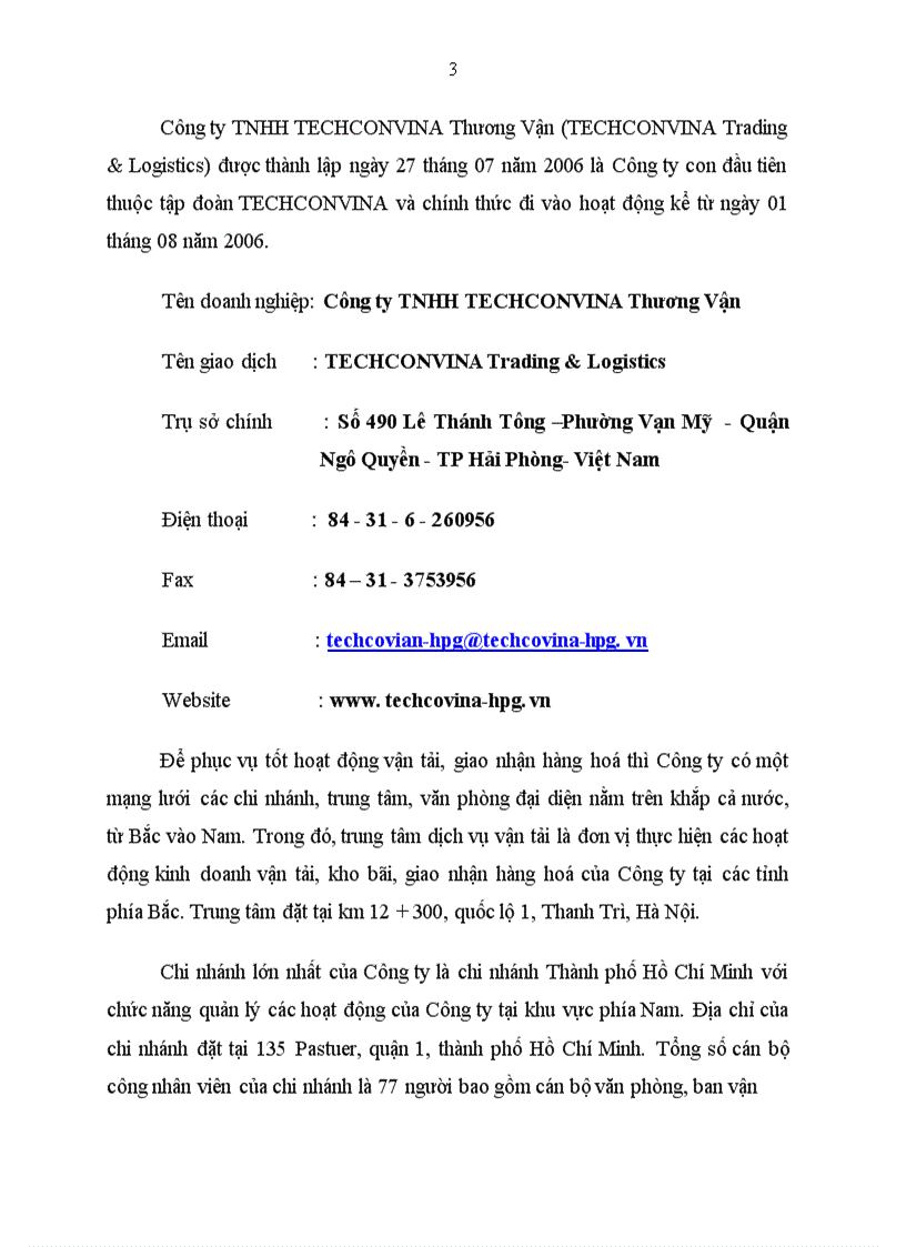 image for page Thực trạng về hoạt động giao nhận tại công ty tnhh techconvina thương vận