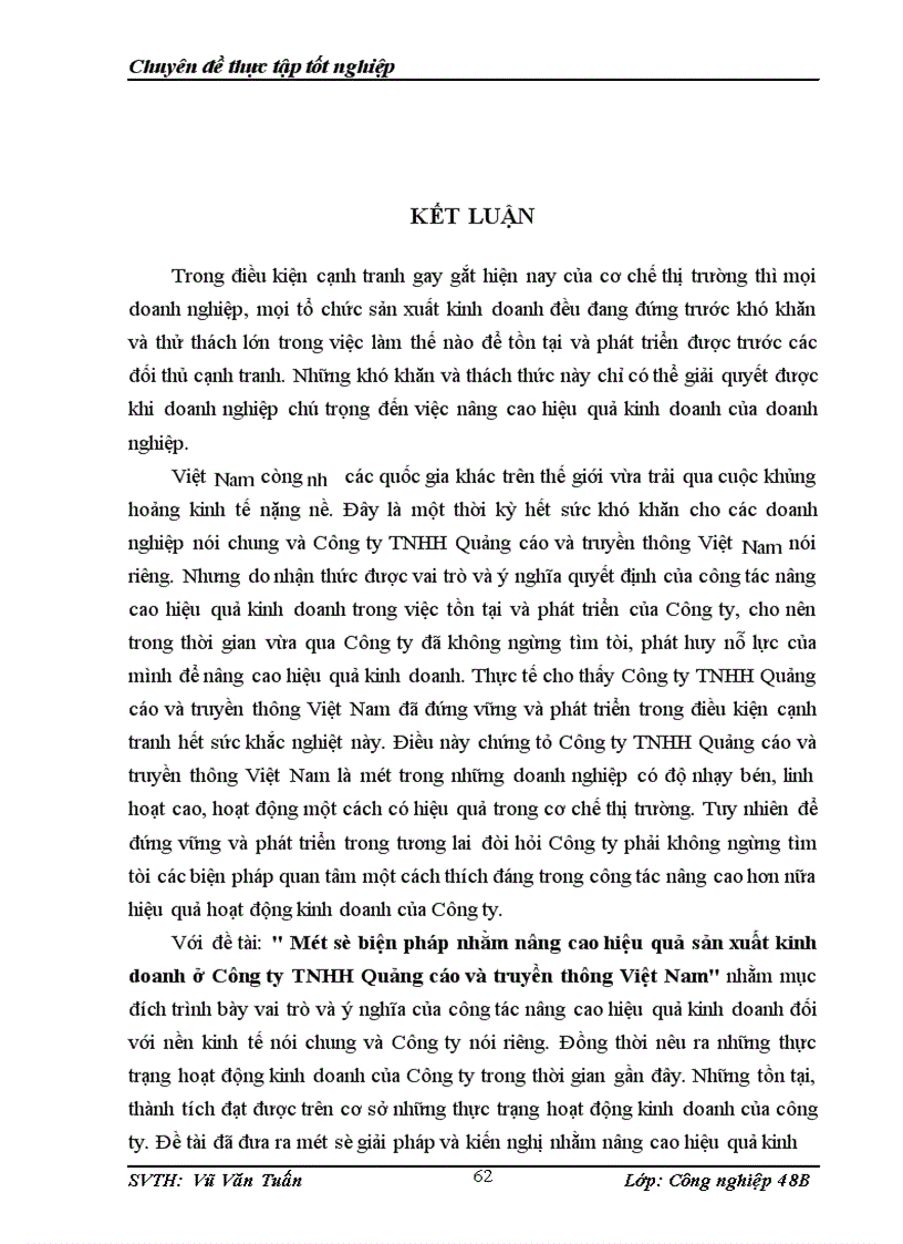 image for page Một số biện pháp nhằm nâng cao hiệu quả sản xuất kinh doanh ở Công ty TNHH Quảng cáo và truyền thông Việt Nam