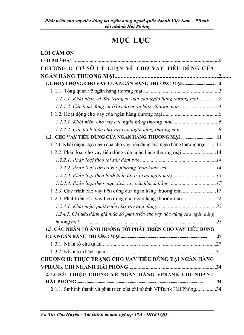 image for page Phát triển cho vay tiêu dùng tại ngân hàng ngoài quốc doanh Việt Nam VPBank chi nhánh Hải Phòng