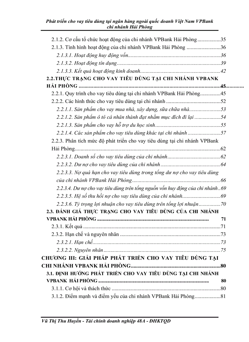 image for page Phát triển cho vay tiêu dùng tại ngân hàng ngoài quốc doanh Việt Nam VPBank chi nhánh Hải Phòng