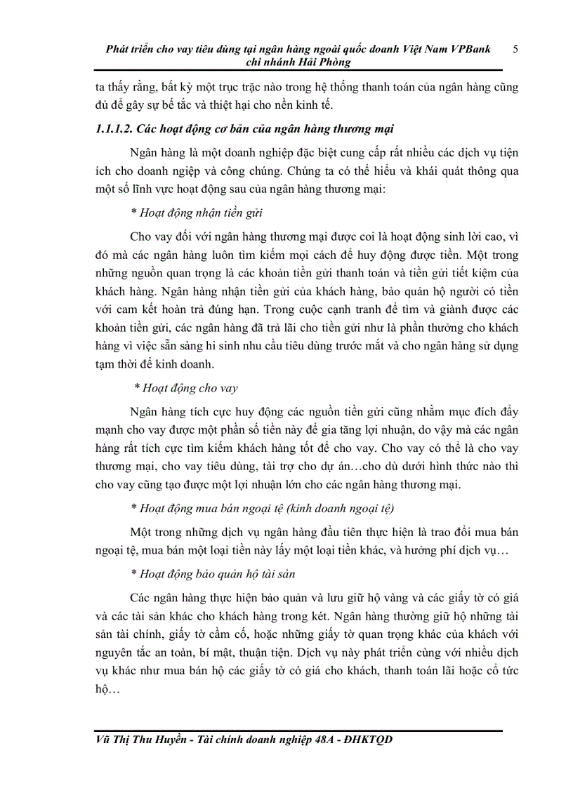 image for page Phát triển cho vay tiêu dùng tại ngân hàng ngoài quốc doanh Việt Nam VPBank chi nhánh Hải Phòng
