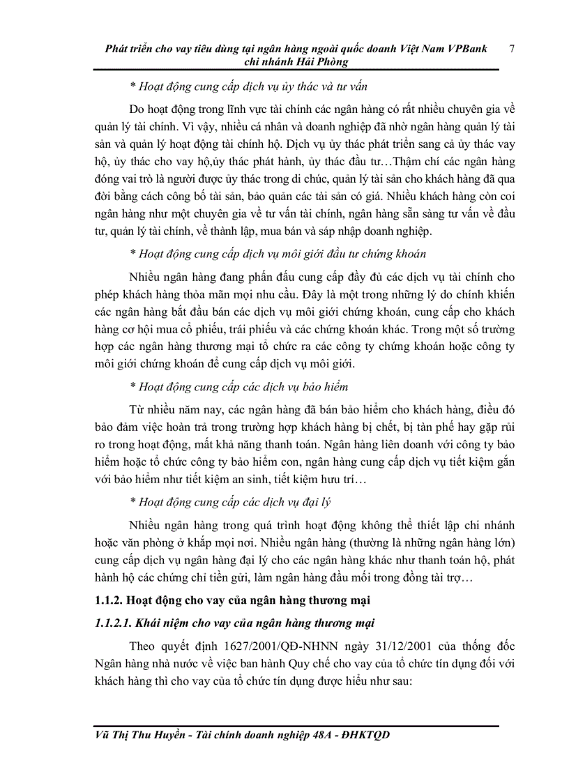 image for page Phát triển cho vay tiêu dùng tại ngân hàng ngoài quốc doanh Việt Nam VPBank chi nhánh Hải Phòng