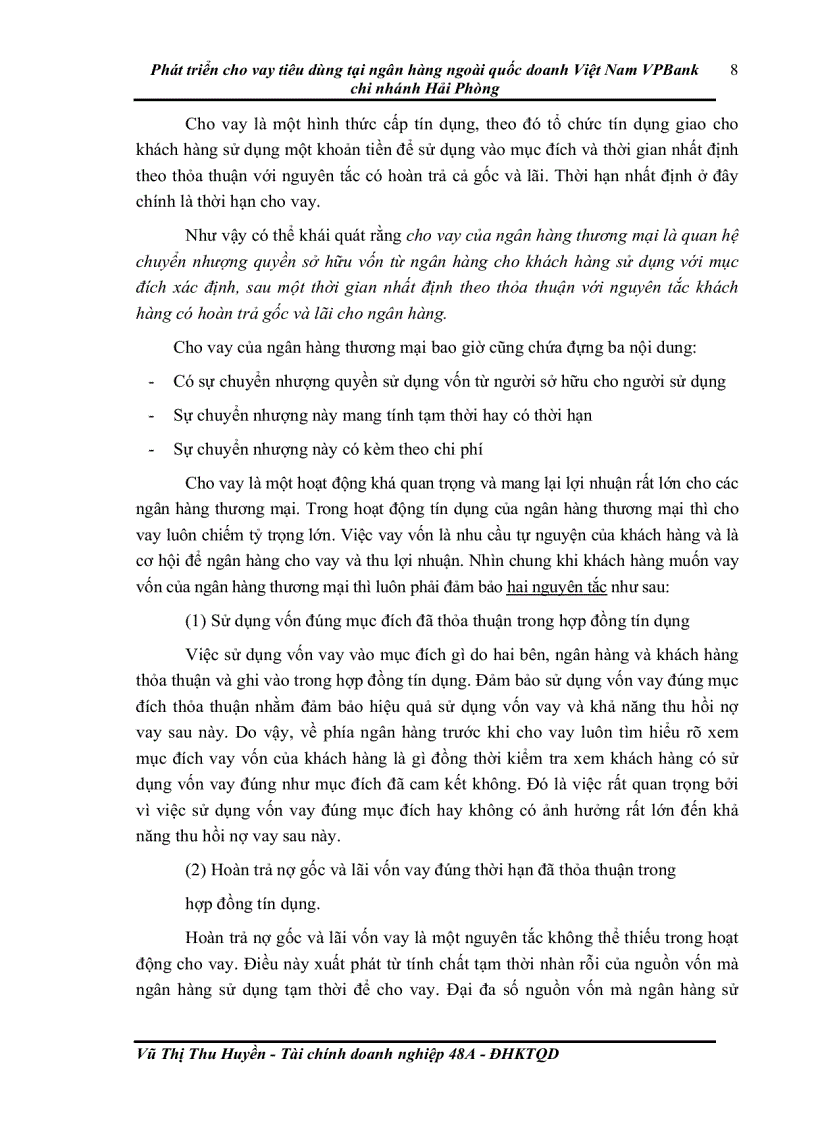 image for page Phát triển cho vay tiêu dùng tại ngân hàng ngoài quốc doanh Việt Nam VPBank chi nhánh Hải Phòng