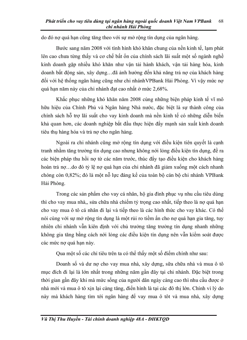 image for page Phát triển cho vay tiêu dùng tại ngân hàng ngoài quốc doanh Việt Nam VPBank chi nhánh Hải Phòng
