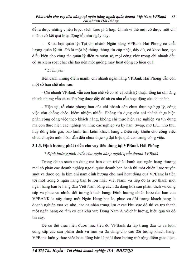 image for page Phát triển cho vay tiêu dùng tại ngân hàng ngoài quốc doanh Việt Nam VPBank chi nhánh Hải Phòng