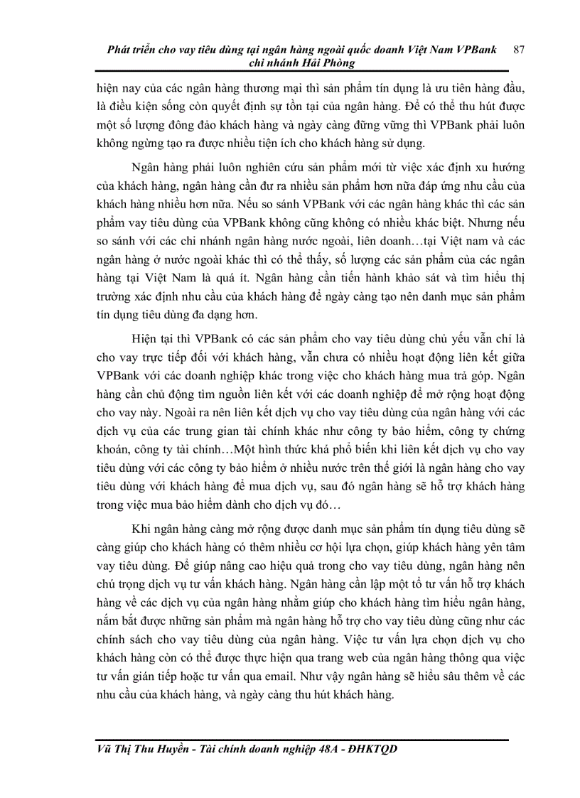 image for page Phát triển cho vay tiêu dùng tại ngân hàng ngoài quốc doanh Việt Nam VPBank chi nhánh Hải Phòng