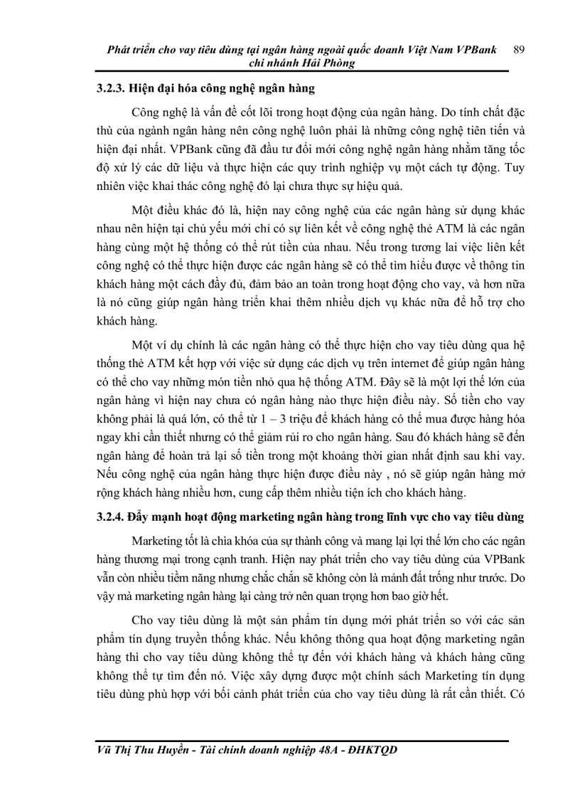 image for page Phát triển cho vay tiêu dùng tại ngân hàng ngoài quốc doanh Việt Nam VPBank chi nhánh Hải Phòng