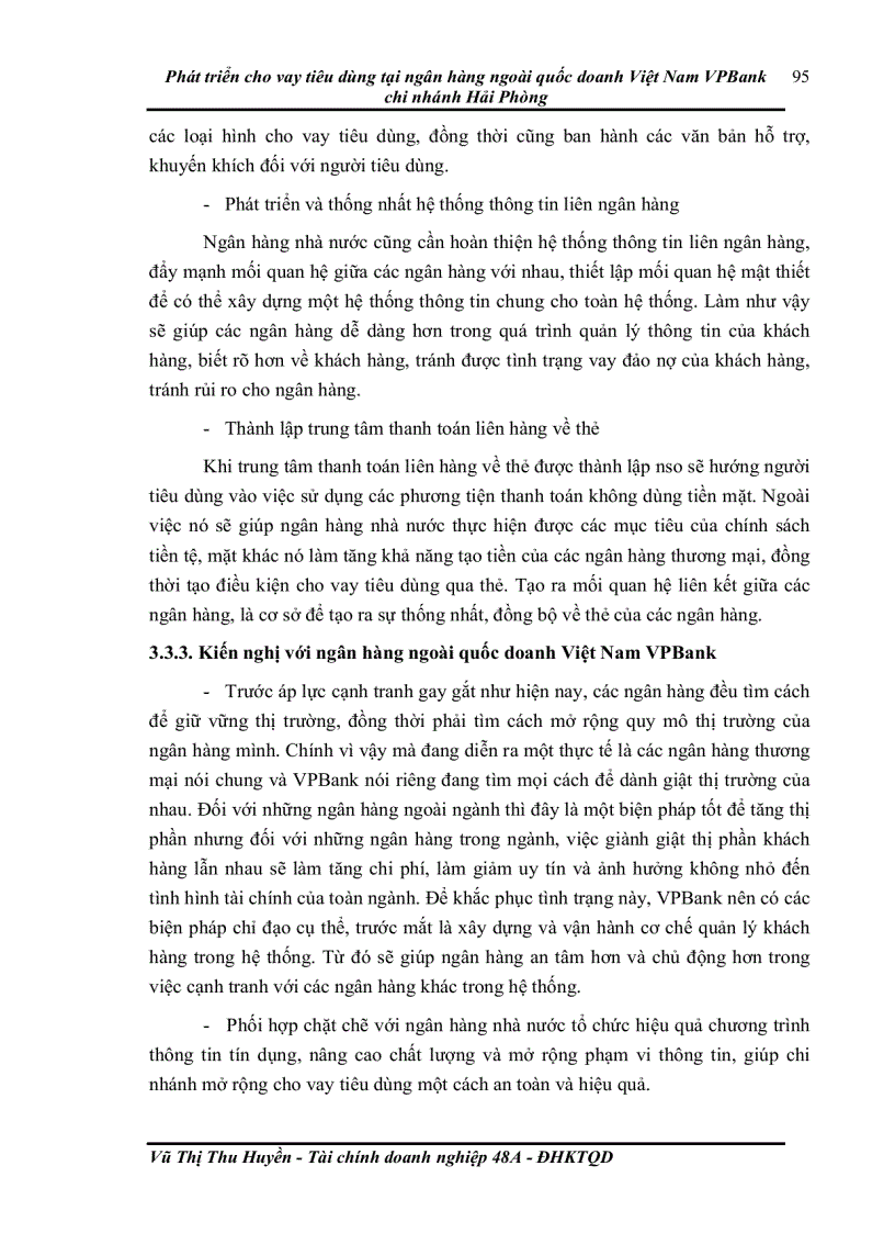 image for page Phát triển cho vay tiêu dùng tại ngân hàng ngoài quốc doanh Việt Nam VPBank chi nhánh Hải Phòng