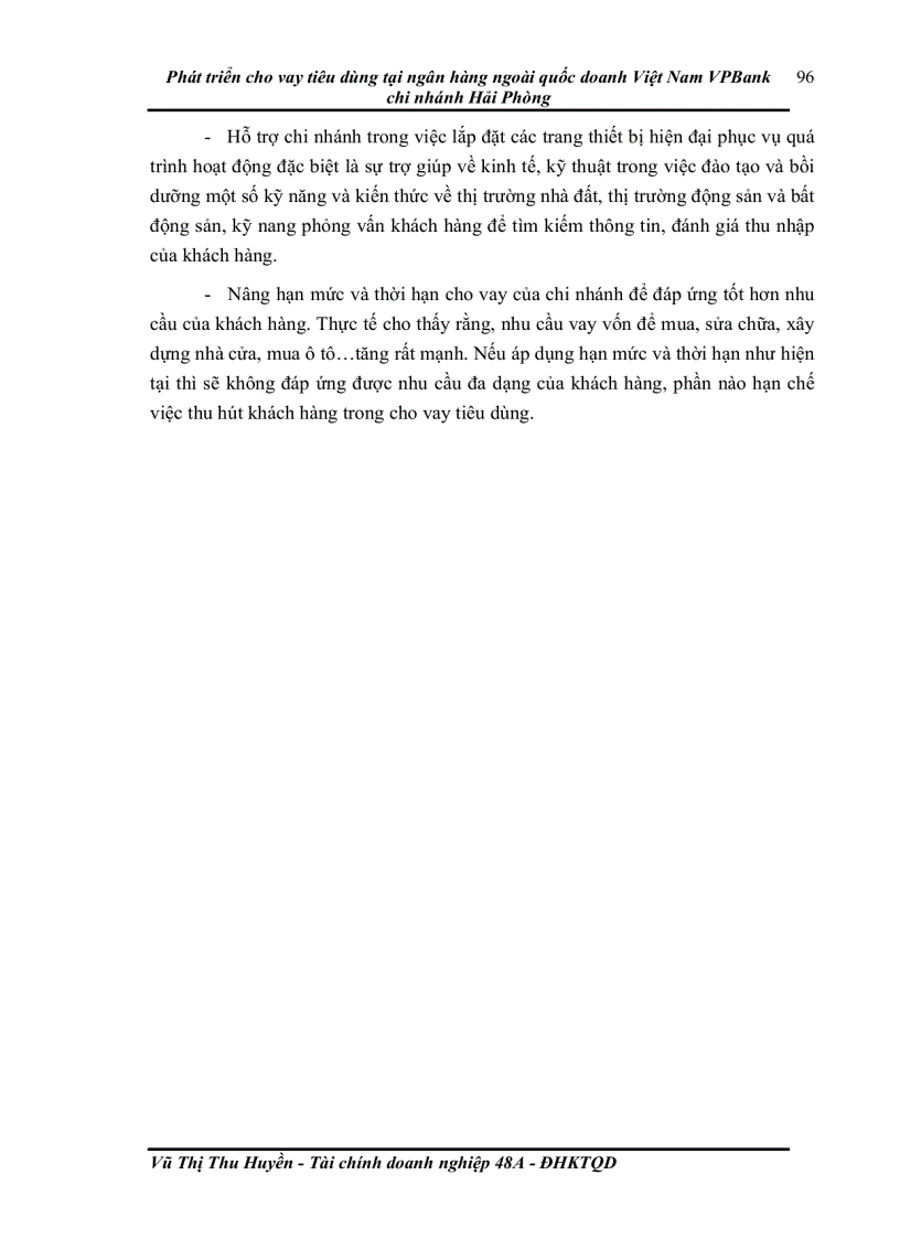 image for page Phát triển cho vay tiêu dùng tại ngân hàng ngoài quốc doanh Việt Nam VPBank chi nhánh Hải Phòng
