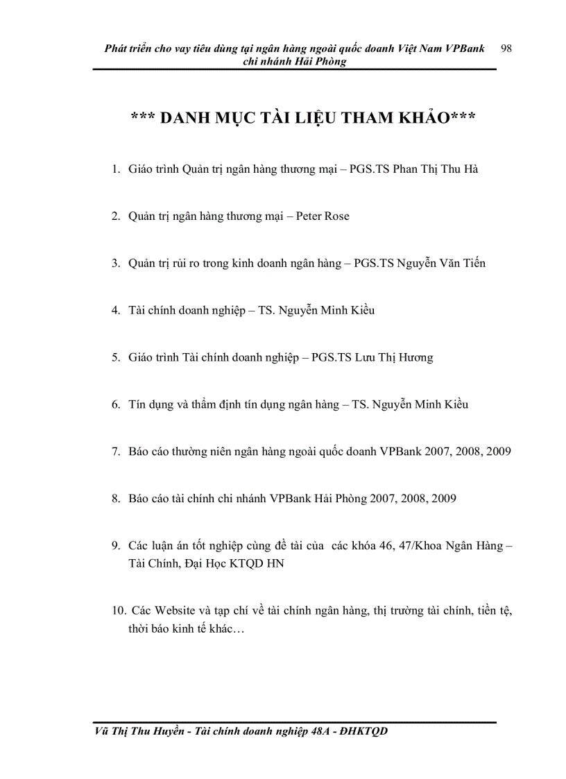 image for page Phát triển cho vay tiêu dùng tại ngân hàng ngoài quốc doanh Việt Nam VPBank chi nhánh Hải Phòng