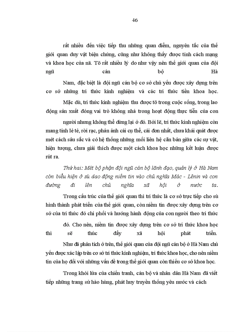 image for page Vấn đề bồi dưỡng thế giới quan duy vật biện chứng cho học viên ở Trường Chính trị Hà Nam