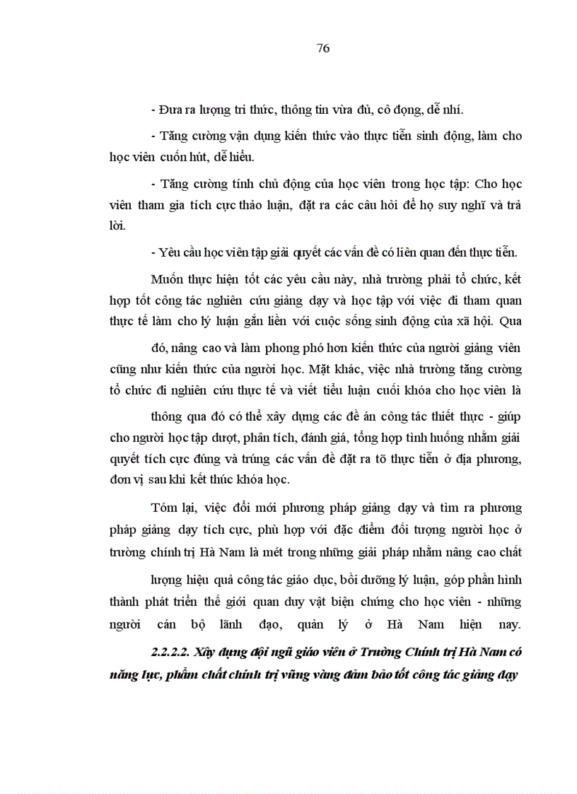 image for page Vấn đề bồi dưỡng thế giới quan duy vật biện chứng cho học viên ở Trường Chính trị Hà Nam