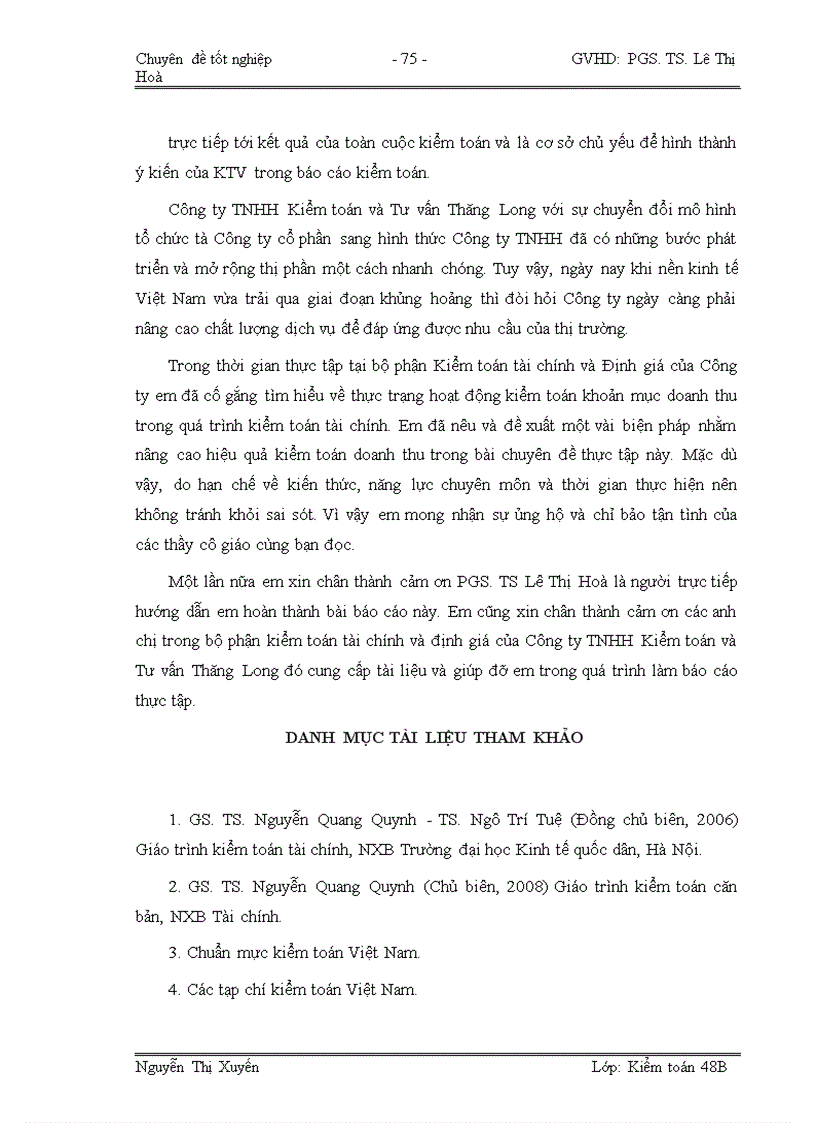 image for page Hoàn thiện quy trình kiểm toán khoản mục doanh thu trong kiểm toán báo cáo tài chính do Công ty TNHH Kiểm toán và Tư vấn Thăng Long