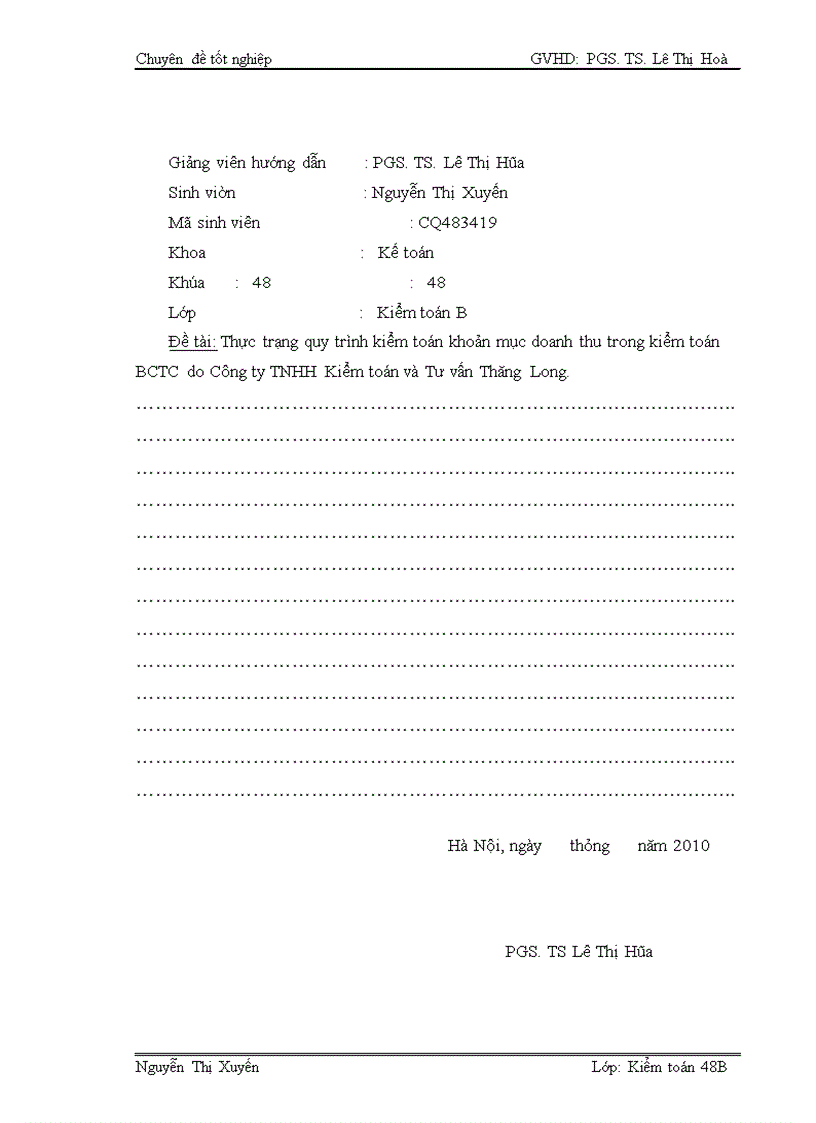 image for page Hoàn thiện quy trình kiểm toán khoản mục doanh thu trong kiểm toán báo cáo tài chính do Công ty TNHH Kiểm toán và Tư vấn Thăng Long