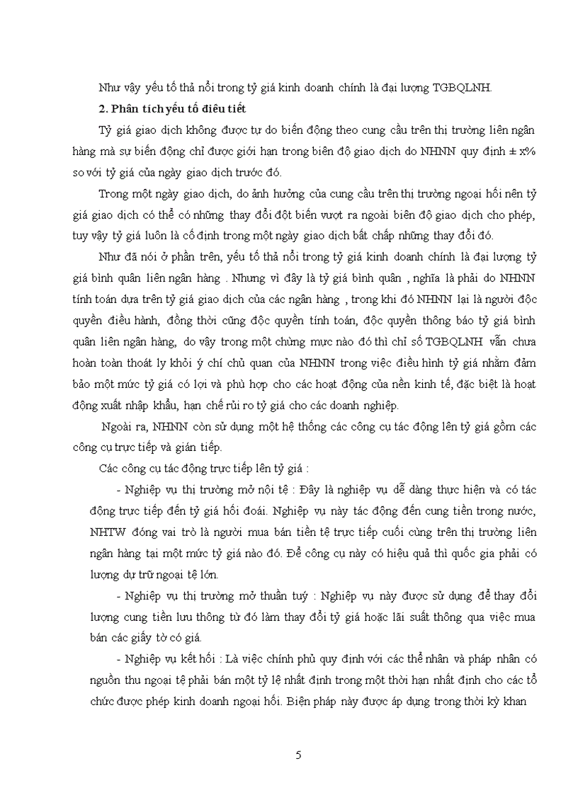 image for page Phân tích cơ chế tỷ giá thả nổi có điêù tiết hiện nay