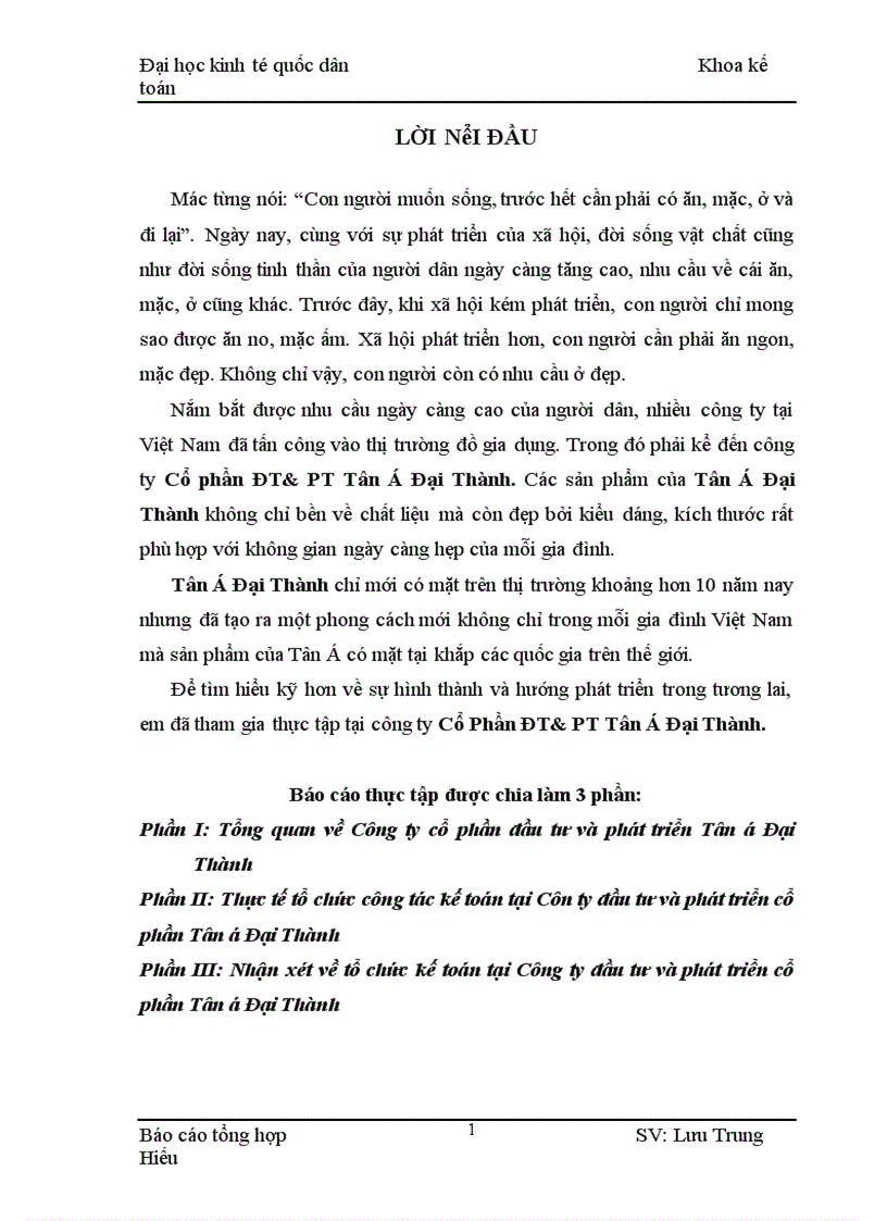 image for page Thực tế tổ chức công tác kế toán tại Công ty đầu tư và phát triển cổ phần Tân á Đại Thành