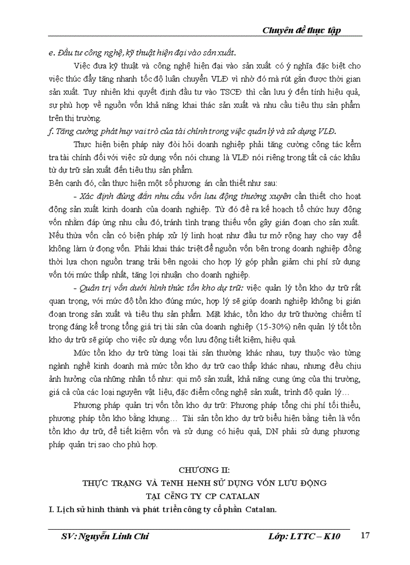image for page Giải pháp nâng cao hiệu quả sử dụng vốn lưu động tại công ty cổ phần Catalan