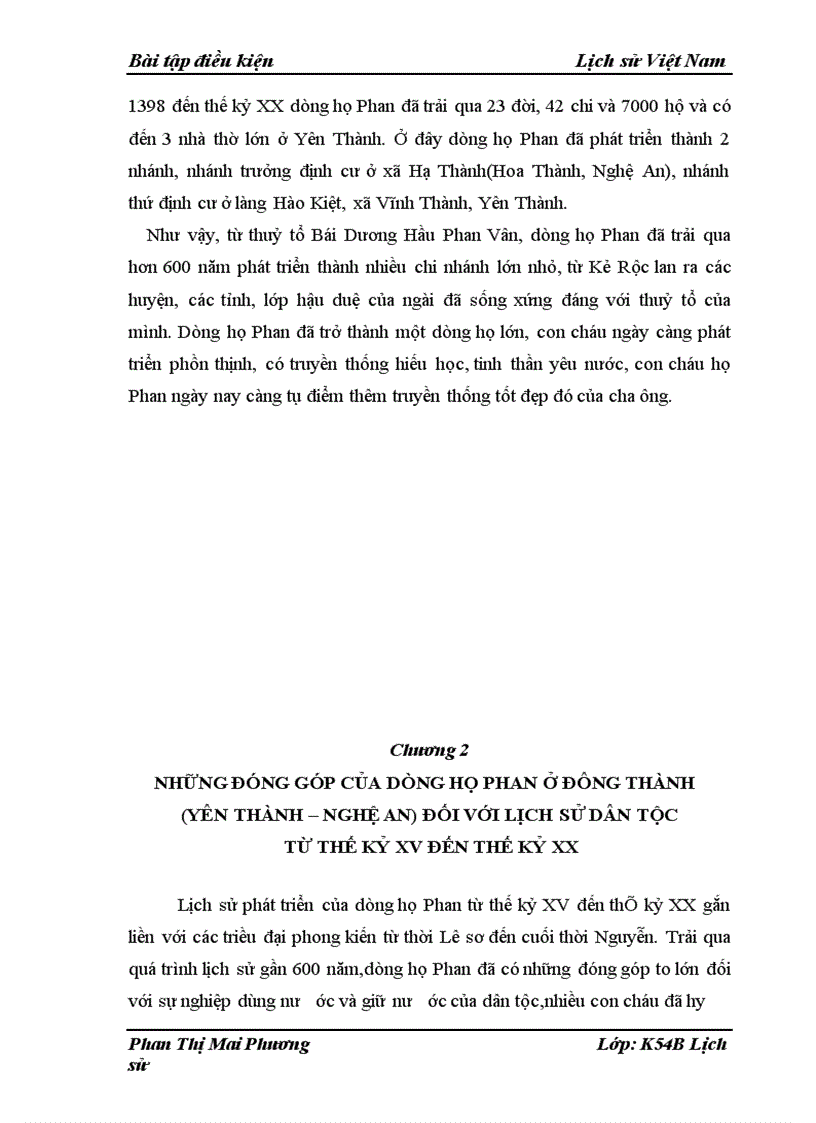 image for page Tìm hiểu về dòng họ Phan trên đất Đông Thành (Yên Thành- Nghệ An) từ thế kỉ XV đến thế kỉ XX