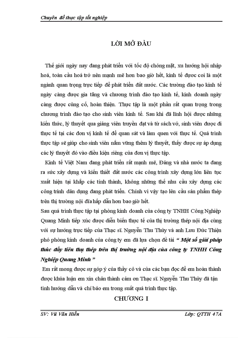 image for page Một số giải pháp thúc đẩy tiêu thụ thép trên thị trường nội địa của công ty TNHH Công Nghiệp Quang Minh