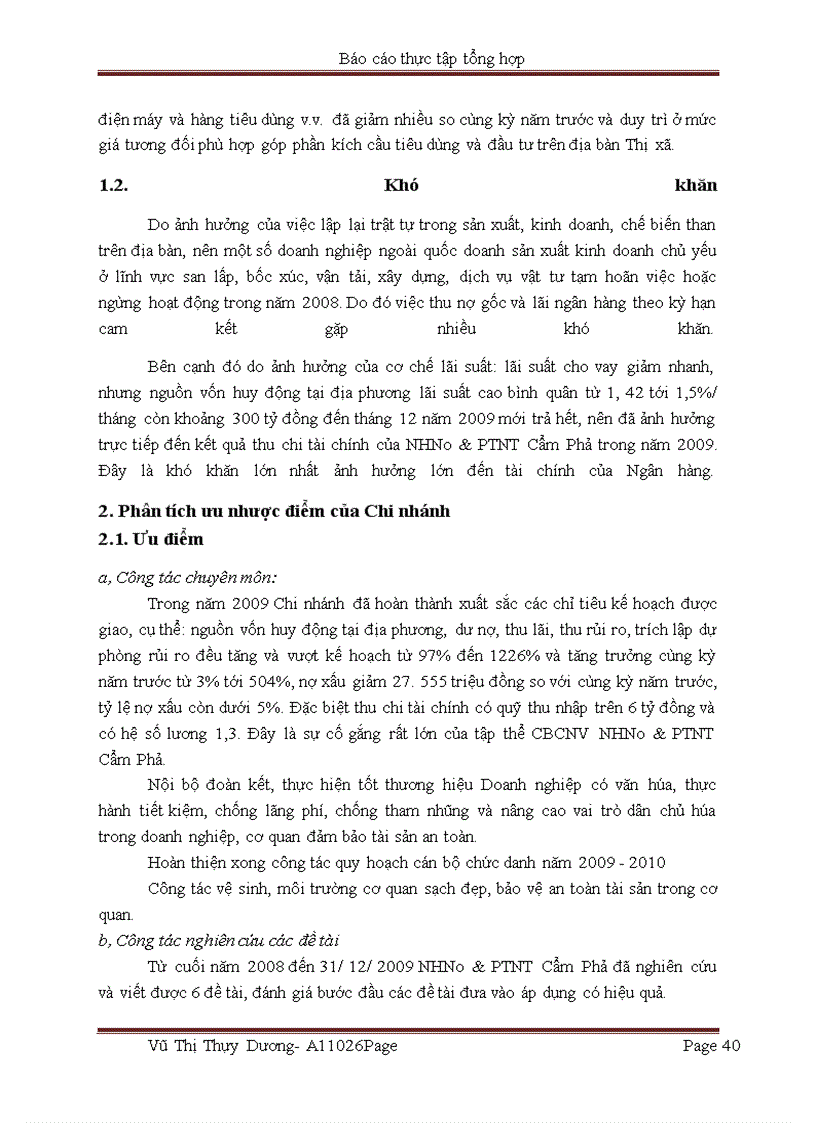 image for page Khái quát tình hình hoạt động kinh doanh của ngân hàng nông nghiệp và phát triển nông thôn Cẩm Phả