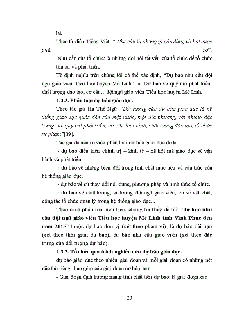 image for page Dự báo nhu cầu đội ngũ giáo viên Tiểu học huyện Mê Linh tỉnh Vĩnh Phúc đến năm 2015