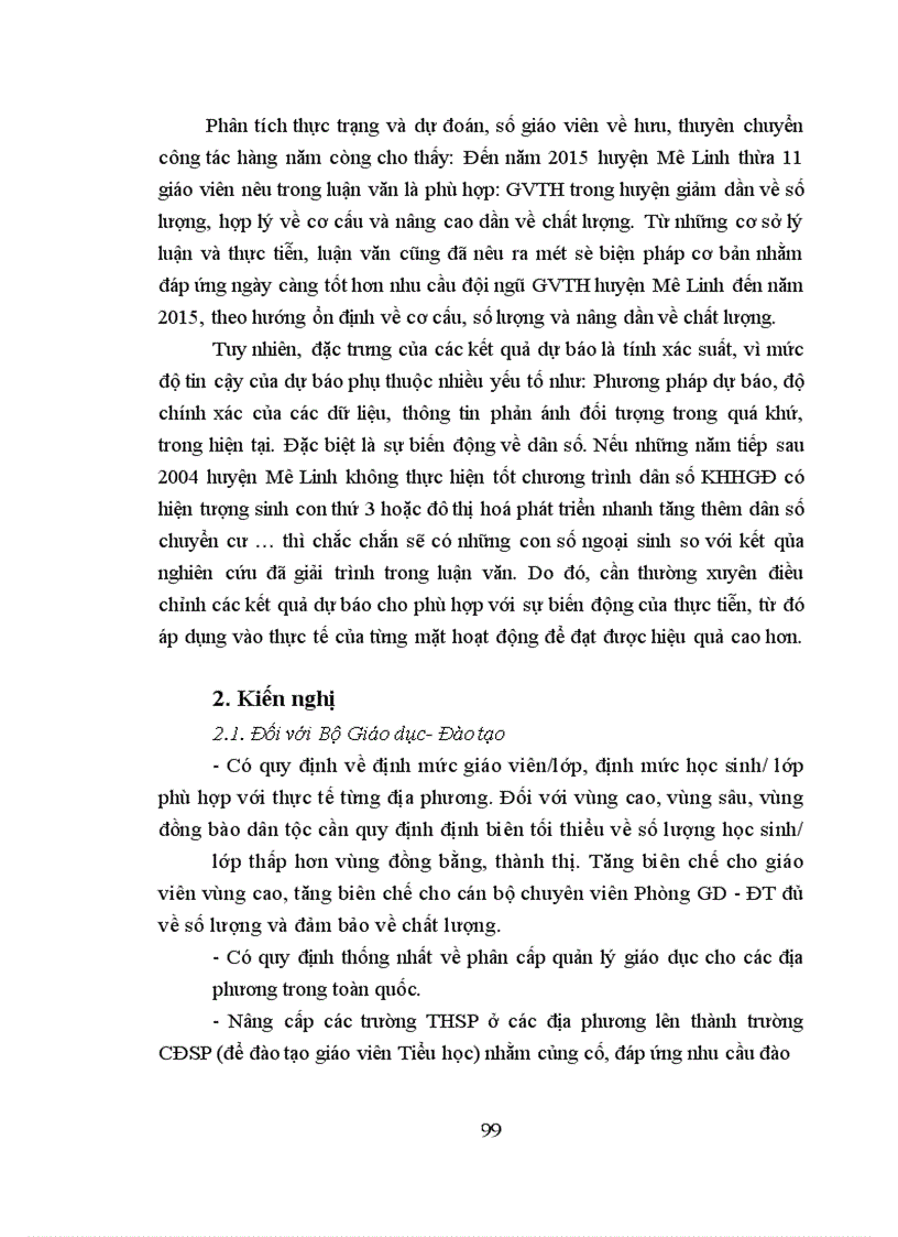 image for page Dự báo nhu cầu đội ngũ giáo viên Tiểu học huyện Mê Linh tỉnh Vĩnh Phúc đến năm 2015