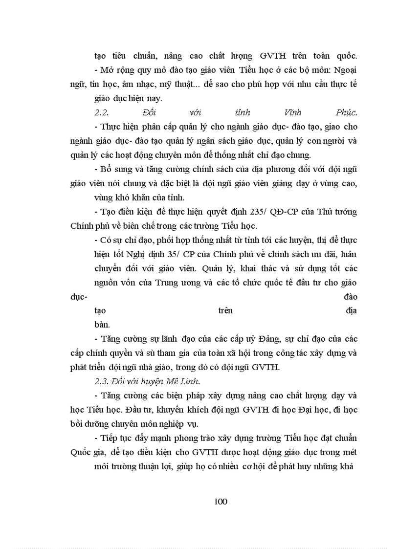 image for page Dự báo nhu cầu đội ngũ giáo viên Tiểu học huyện Mê Linh tỉnh Vĩnh Phúc đến năm 2015