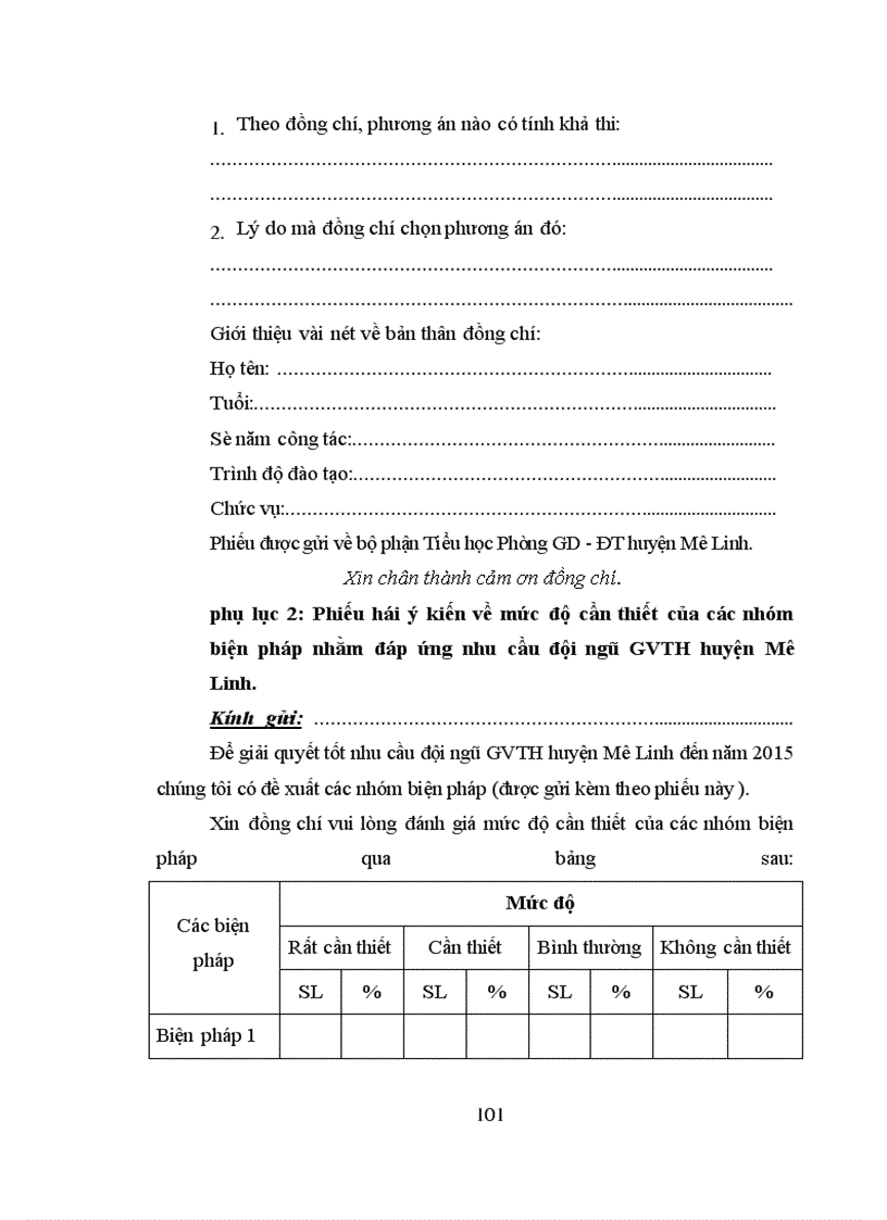 image for page Dự báo nhu cầu đội ngũ giáo viên Tiểu học huyện Mê Linh tỉnh Vĩnh Phúc đến năm 2015